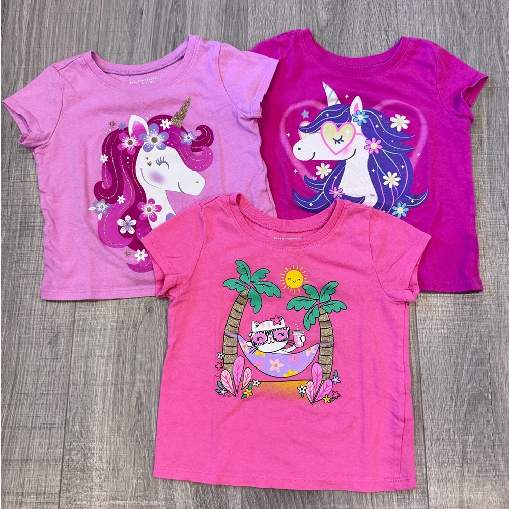 Set of 3 Unicorn Graphic T-Shirts